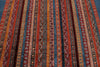 7x10 Blue and Multicolor Turkish Tribal Rug