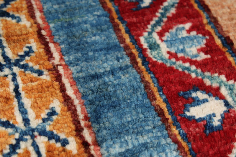 5x7 Multicolor and Red Turkish Tribal Rug