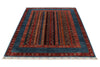5x7 Multicolor and Red Turkish Tribal Rug
