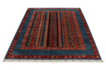 5x7 Multicolor and Red Turkish Tribal Rug