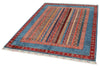 5x7 Multicolor and Red Turkish Tribal Rug