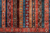 5x7 Multicolor and Red Turkish Tribal Rug