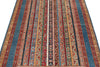 4x6 Multicolor and Blue Turkish Tribal Rug