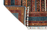 4x6 Multicolor and Blue Turkish Tribal Rug