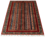 3x5 Multicolor and Red Turkish Tribal Rug