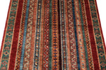 3x5 Multicolor and Red Turkish Tribal Rug