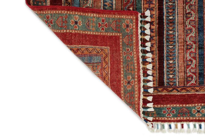 3x5 Multicolor and Red Turkish Tribal Rug