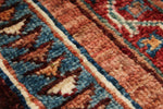 3x5 Multicolor and Red Turkish Tribal Rug