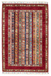 3x4 Multicolor and Red Turkish Tribal Rug