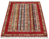 3x4 Multicolor and Red Turkish Tribal Rug