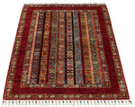 3x4 Multicolor and Red Turkish Tribal Rug