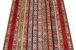 3x4 Multicolor and Red Turkish Tribal Rug