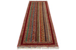 3x10 Multicolor and Red Turkish Tribal Runner