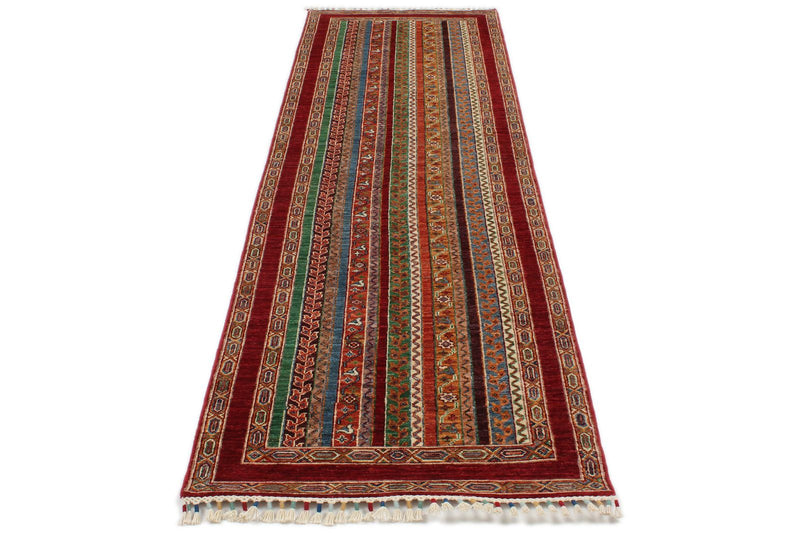 3x10 Multicolor and Red Turkish Tribal Runner