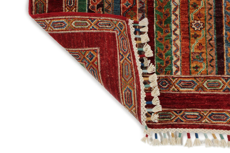 3x10 Multicolor and Red Turkish Tribal Runner