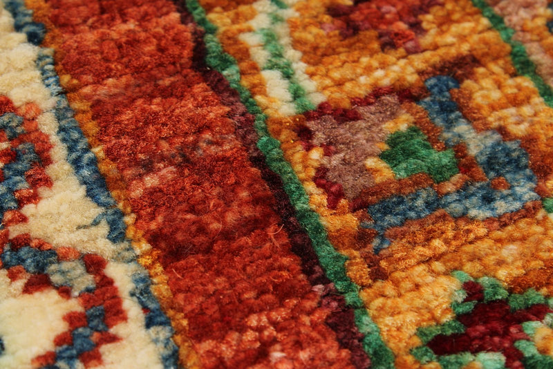 3x10 Multicolor and Red Turkish Tribal Runner