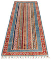 2x8 Multicolor and Blue Turkish Tribal Runner