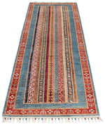2x8 Multicolor and Blue Turkish Tribal Runner