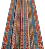 2x8 Multicolor and Blue Turkish Tribal Runner