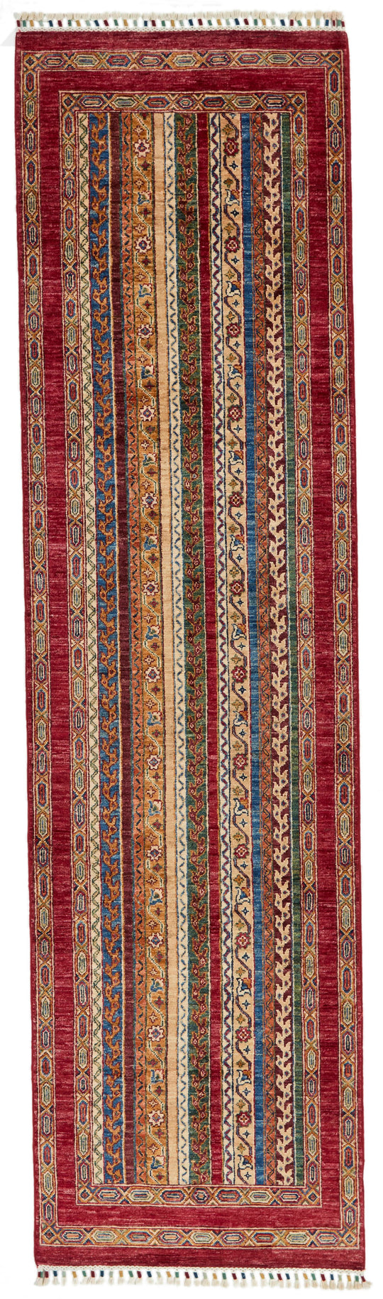 3x10 Multicolor and Red Turkish Tribal Runner
