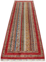 3x10 Multicolor and Red Turkish Tribal Runner