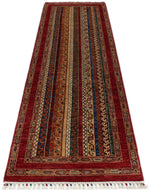 3x10 Multicolor and Red Turkish Tribal Runner