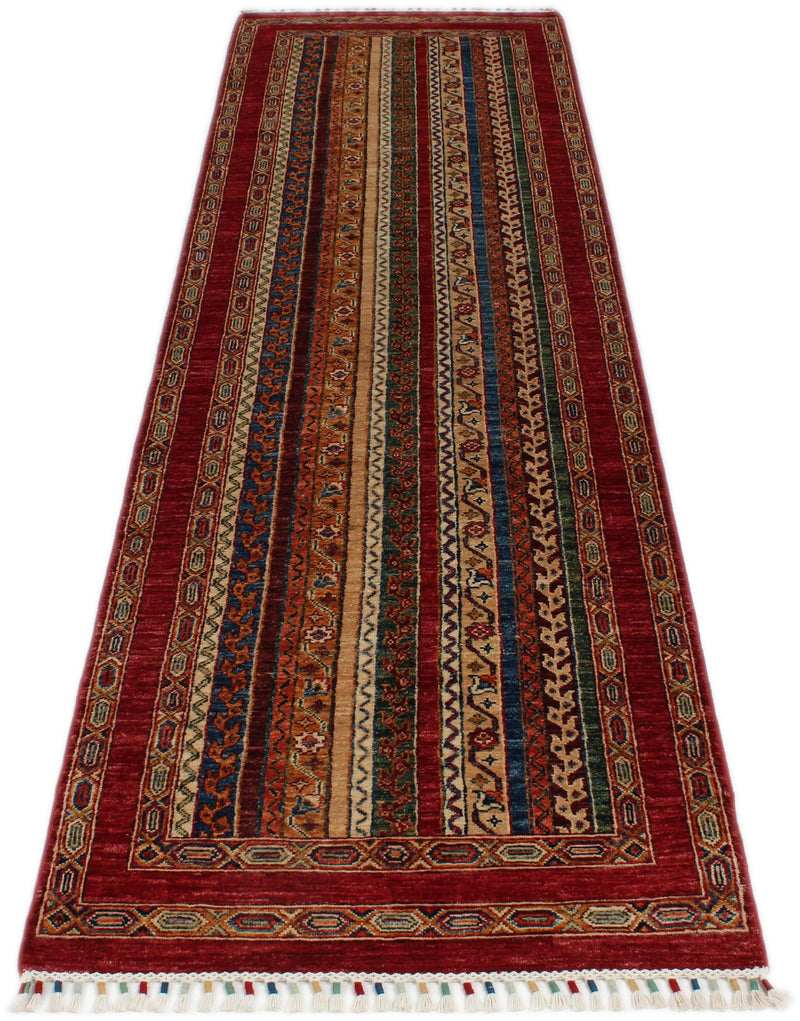 3x10 Multicolor and Red Turkish Tribal Runner