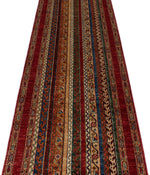 3x10 Multicolor and Red Turkish Tribal Runner