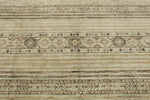 8x10 Ivory and Brown Turkish Tribal Rug