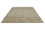 8x10 Ivory and Brown Turkish Tribal Rug
