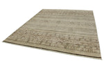 8x10 Ivory and Brown Turkish Tribal Rug