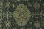 12x15 Charcoal and Beige Turkish Tribal Rug