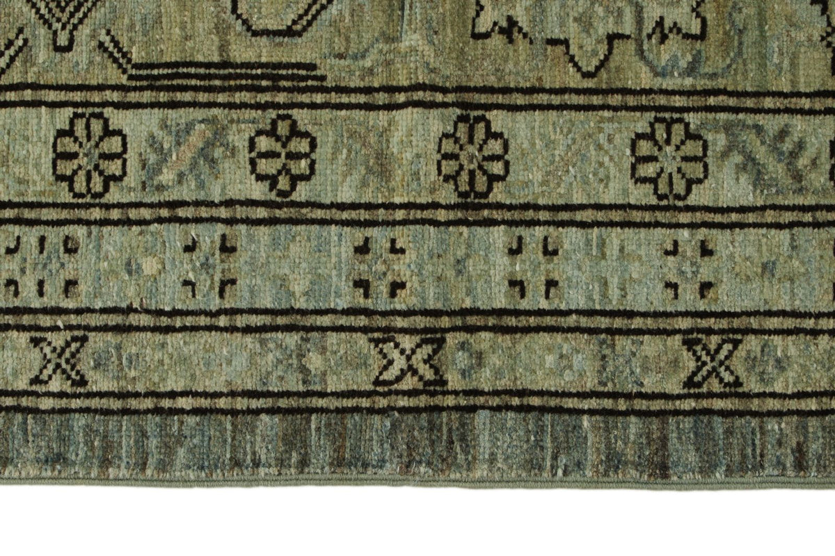12x15 Charcoal and Beige Turkish Tribal Rug
