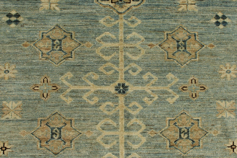 12x15 Light Blue and Light Brown Turkish Tribal Rug