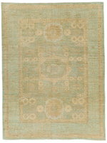 9x12 Gray and Light Blue Turkish Tribal Rug