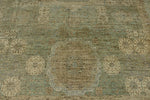 9x12 Gray and Light Blue Turkish Tribal Rug