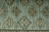 7x10 Light Blue and Ivory Turkish Tribal Rug