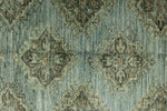 7x10 Light Blue and Ivory Turkish Tribal Rug