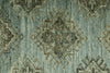 7x10 Light Blue and Ivory Turkish Tribal Rug