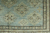 7x10 Light Blue and Ivory Turkish Tribal Rug