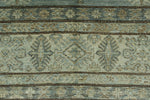 7x10 Light Blue and Ivory Turkish Tribal Rug
