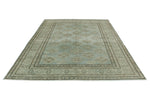 7x10 Light Blue and Ivory Turkish Tribal Rug
