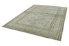 7x10 Light Blue and Ivory Turkish Tribal Rug