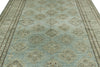 7x10 Light Blue and Ivory Turkish Tribal Rug