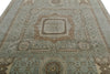 9x10 Light Blue and Ivory Turkish Tribal Rug