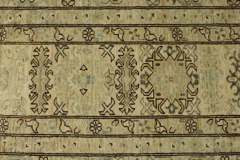 14x20 Light Brown and Ivory Turkish Tribal Rug