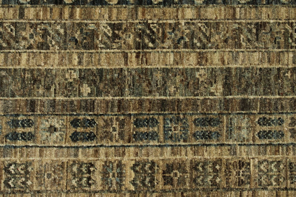 9x12 Light Blue and Light Brown Turkish Tribal Rug