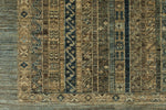 9x12 Light Blue and Light Brown Turkish Tribal Rug