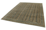 9x12 Light Blue and Light Brown Turkish Tribal Rug