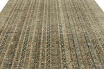 9x12 Light Blue and Light Brown Turkish Tribal Rug